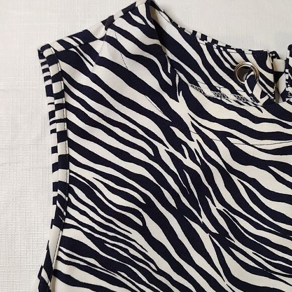 NWT Jude Connally Maya Sleeveless Navy White Zebra Print Dress Size XS - Picture 5 of 8